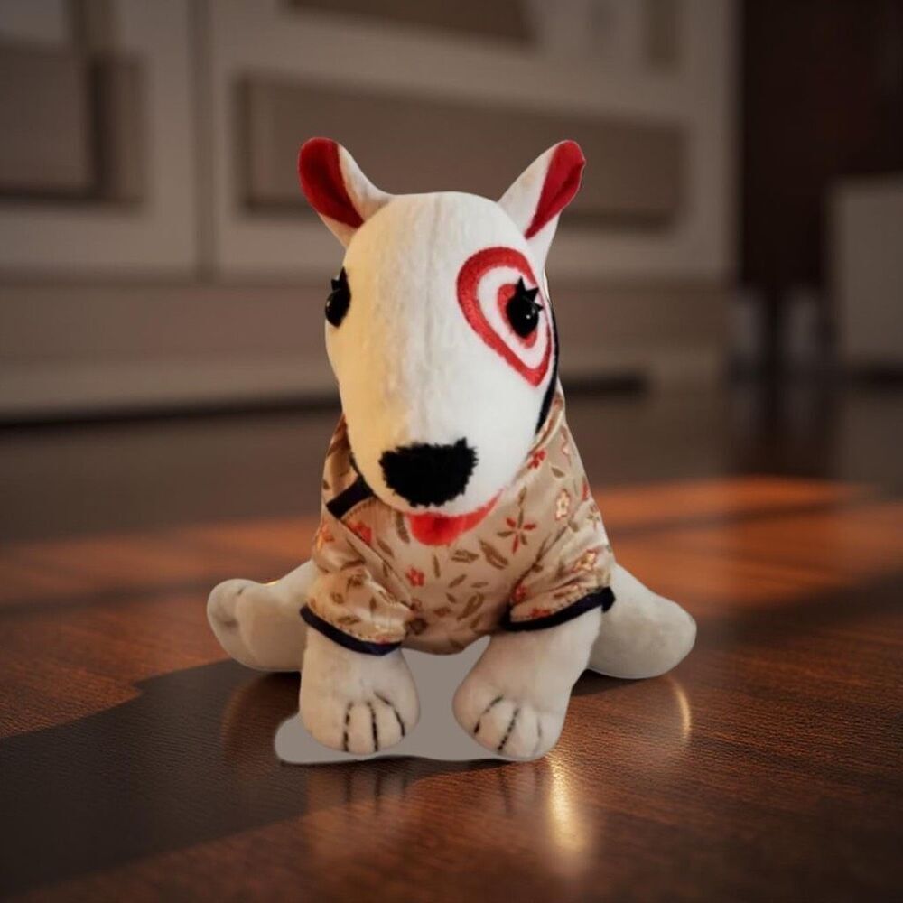 Target 2007 Bullseye Bullseye Stuffed Plush Dog China Asia Satin Kimono
